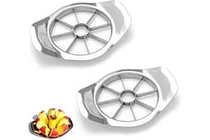PSOWQ 3 en 1-Cortador de Manzanas Acero Inoxidable, pelador de Frutas, pelador de Manzanas de Acero Inoxidable, Cortador de Frutas, Cortador con 8 Cuchillas para Cortar Frutas(15 x 11 cm,2 pcs)