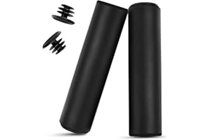 KUKUPOW Manopole Bici, Manopole MTB Spugna, 2 x Manopole Universali in Schiuma Antiscivolo per Bicicletta, Adatto per Manubri di Mountain Bike(Nero)