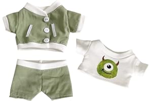 niannyyhouse Vêtements de poupée en peluche de 20 cm, costume de monstre vert, manteau, t-shirt et pantalon, déguisement de poupée de 20,3 cm (vert, 20 cm)