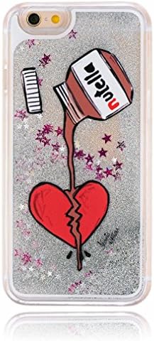iPhone 6 / 6S Case , Hamyi Chocolate Love Pattern Shiny 3D Dynamic Liquid Glitter Quicksand Transparent Hard Plastic Back Cover for Apple iPhone 6 / iPhone 6S (4.7 inch Screen)