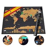 ✿✿✿CALIDAD Y CONFIABILIDAD: El mapa, con su diseño moderno y sus colores vívidos y brillantes, está diseñado para durar en el tiempo, para que pueda recordar sus viajes a lo largo de los años. También es inodoro y fácil de rascar, incluso para detectar los detalles más pequeños.