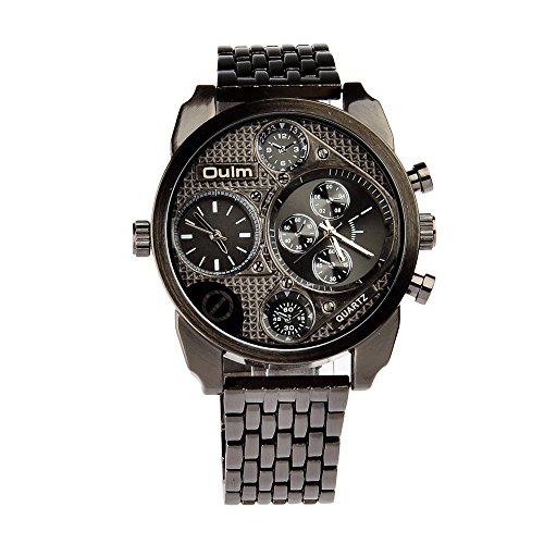Armbanduhren, iTECHOR Oulm Herren antike Legierung Zwei Zeitzone Quarzwerk analoge Uhr mit dekorativen Hilfszifferbltter Armbanduhren, iTECHOR Oulm Herren antike Legierung Zwei Zeitzone Quarzwerk analoge Uhr mit dekorativen Hilfszifferbltter