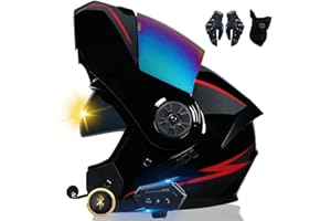 XYYYM Bluetooth Motorradhelm, Vollvisierhelm mit 2 Fahrern Helm Bluetooth Intercom DOT/ECE Genehmigt, Leicht, Klapphelm mit Doppelvisier, Modularer Helm für Erwachsene Männer Frauen S~XL