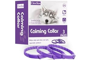 ALQFFHL Calming Collar for Dogs and Cats, Anti-Anxiety Collar with Adjustable Size, Sedative for Cats and Dogs, Natural, Safe, Waterproof, 24 Inches, Pack of 3 (Large)