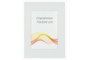 RAWWEST.BIS Rahmenloser 70x100 cm Bilderrahmen Bildhalter Cliprahmen Fotorahmen Kunstglas Plexi gut für Wohnzimmer, Esszimmer, Küche,Fotos Poster viele Größen Rechteckig mit Clips gut.