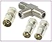 Produktbild ( 1 Stück ) T - Stück Antennen Adapter, F-Kupplung auf ( 2x ) F-Kupplungen + ( 2 Stück ) AntennenAdapter , F-Stecker auf Koax Stecker + ( 1 Stück ) AntennenAdapter , F-Stecker auf Koax Buchse