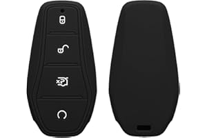 kwmobile Key Cover Compatible with BYD Atto 3 / Sealion/Han/Tang/Dolphin/Seal - Soft Silicone Car Key Fob Holder Protector Case - Black