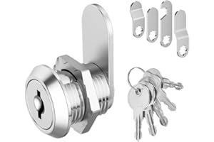 CUEMOON Zamek do skrzynki na listy, 5 kluczy, w zestawie z 5 różnymi płytkami zamkowymi, zamkiem do skrzynki pocztowej 16 mm/20 mm, zamek do szafy, zamek dźwigniowy, zamek meblowy do szafki (16 mm)