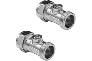 NPH PLUMBING & HEATING NPH 15mm Male End Flat Faced Isolation Service Valve - 15mm x 1/2" - Pack of 2