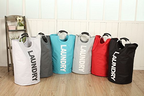 Wäschesack, faltbar Wäsche, Waschen baskethandles und langlebig Canvas, grau - 3