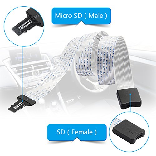 TF auf Micro-SD TF Verlängerungskabel TF Micro SD auf TF SD-Karte Verlängerung Kabel Adapter Flexible Kabel für GPS, DVD, DVR 48cm - 2