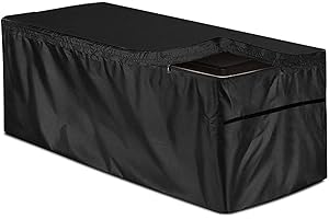 BommFu Housse Coffre De Rangement Exterieur, Couverture De Boîte De Pont Tissu Oxford 210D Bâche Coffre Rangement Jardin Exterieur, Housse Imperméable, Résistant À l'hiver, Résistant Aux UV
