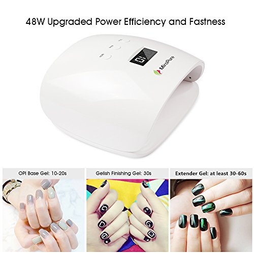 48W Nageltrockner MiroPure LED UV Nagellampe für Nagelstudio mit LCD Anzeige Maniküre Salon mit Infrarot Sensor, 3 Timer Einstellungen, 2 kostenlose Nagelpfeilen - 3