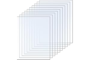 HIMOMO 10 Pièces A4 Plaques Acryliques Transparentes – 2mm Épaisseur Feuille Plastique, Feuilles Rigides pour Remplacement de Verre, Cadres Photo, Projets DIY, Peinture et Affichage(29.7x 21cm）
