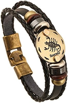 Guirui Jewelry Retro Punk Leather Scorpio Weaved Bracelets Men Women