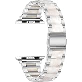 Quse Seramik &Ccedil;elik Kordon, Apple Watch Series SE 10 9 8 7 6 5 4 3 ile Uyumlu, 46mm/45mm/44mm, Series 10 42mm/41mm/40mm/38mm