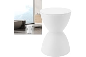 RIUULITY Hourglass Shaped Stool Plastic, Modern Simple Nordic Style Household Round Stool for Bathroom Fitting Room Nordic Style Round Stool for Bathroom (White)