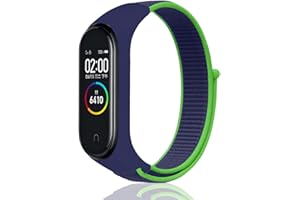 Niboow Solo Loop bransoletka kompatybilna z opaską xiaomi mi 6/5/4/3, nylonowa, regulowana, sportowa bransoletka do xiaomi mi Mi Band 6/5/4/3-Neon Lime