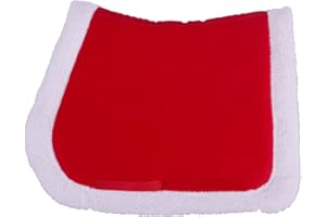 QHP Mantilla de Navidad rojo y blanco de piel sintética (Warmmblut VS)