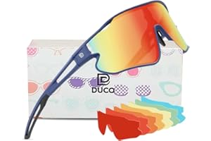 DUCO Kids Sunglasses Youth Baseball Sun Glasses Lightweight TR90 Frame UV400 Sports Cycling Shades for Boys Girls DK268