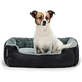 lionto Letto per Cani Cuscino per Cani Divano per Cani con Cuscini, (M) 60x48 cm Grigio/Nero