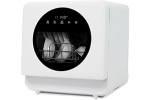 EKLIPT Mini Geschirrspüler,Freistehender Tischgeschirrspüler,Tragbarer Geschirrspüler mit 6+2 Programme, Integriertem 5 Liter Wassertank, mit/ohne Wasseranschluss benutzbar, Touch Control