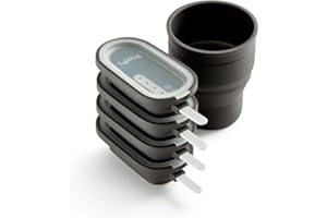 Lékué Molde Helado Creamy + Recipiente de silicona, Marrón, Set de 4