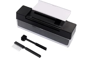 Fiorky Kit de Limpieza de Vinilo 2 en 1 - Esponja de Terciopelo súper Suave y económica Limpiador de Discos de Vinilo LP Cepillo de Limpieza Kits removedores de Polvo para Tocadiscos