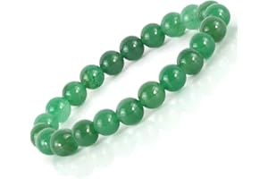 Ouubuuy Bracelet Aventurine Verte Perles Pierre Naturelle Bracelet Lithotherapie en 8mm Élastique Bracelet Homme et Femme