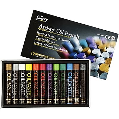 Creativ Gallery Lot de 12 pastels à l'huile métallisés Épaisseur 11 mm L 7 mm Couleurs métalliques