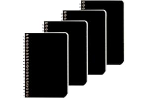 Quanerba Bloc de Notas Espiral A5 [Pack de 4], Cuaderno de notas Tapa Blanda, 8.3 * 5.5" (21 * 14cm), 120 Páginas/60 Hojas,Espiral Cuadernos para Diarios, Escolar Escribir, Reunión de negocios, Negro
