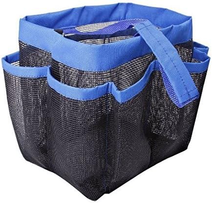 Liheyin Spacious 8 Mesh Pockets Quickly Dry Hanging Shower Caddy Toiletry Organizer Cosmetics Storage Bags Portable Multifunctional Water Resistance Travel/Dorm/Office Bathroom Washing Bag (Blue)