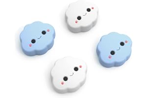 JINGDU Kappen Kompatibel mit Nintendo Switch Joystick,Weiche Silikon Thumb Grip Niedlich 7D Analog Stick Abdeckung für Switch/Switch OLED/Switch Lite,Cloud