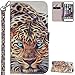 Produktbild FNBK Hülle für iPhone 6 Plus/6S Plus Handyhülle Leder, 3D Schutzhülle Tasche Handyhülle Silikon Brieftasche Schale Stand Kartenfächer Magnetverschluss Lederhülle für iPhone 6 Plus/6S Plus,Leopard