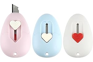 FAGENT Mini Cutter, 3 Pièces Forme d'oeuf Box Cutter Petit Ouvre-carton Utilitaire, Portable Rétractable Ouvre-lettre Couteaux à Lettres Bricolage Carton, pour Enveloppe Paquet Coupe Papier Boîte