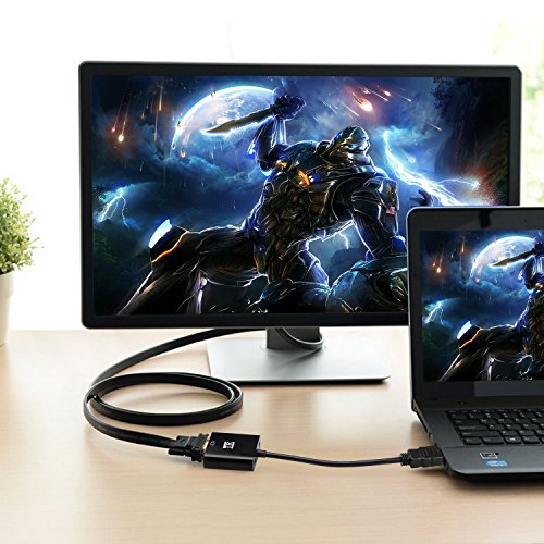 HDMI auf VGA, TechRise Vergoldet 1080P Aktive HDTV HDMI zu VGA Adapter Konverter Kable mit Audio und Micro USB Ladekabel - 5