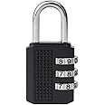 Volo 3 Digit Combination Lock/Number Lock/Luggage Lock/Mini Bag Lock for Travel and Work. Colour: Black, Metal