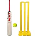 PMG Popular Willow Cricket Bat with PVC Wicket Set & 1 Tennis Ball for Kids, Boys, Girls, Men, Wood (Size 3 for 6-8 Years Kids)
