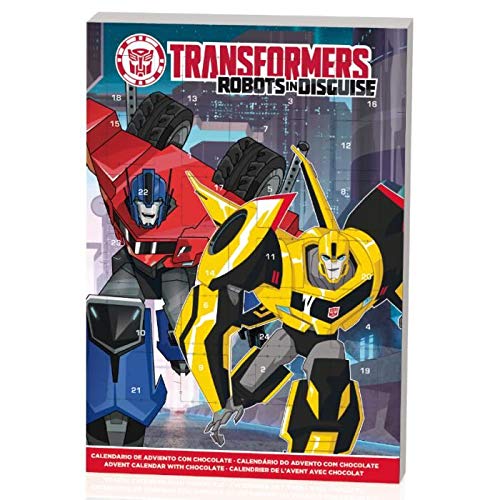 Preisvergleich Produktbild Ferbar Transformers Adventskalender mit Vollmilchschokolade für Weihnachten 2018 Optimus Prime Bumblebee