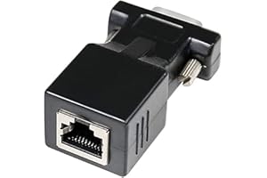 DTECH RS232 to RJ45 Adapter DB9 9-Pin Serial Port Female to RJ-45 Female Ethernet Extend Converter Compatible with Standard 9 Pin RS-232 Devices