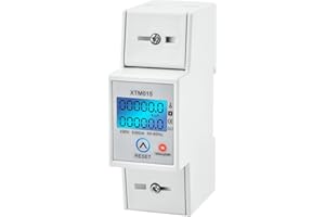 HOME HOLIC Compteur électrique modulaire-Compteurs d'Énergie-Avec la touche zéro-Monophasé de Rétroéclairage LCD 5(80) A 230V 50Hz(1-Phase 2-Pôles Mise à zéro avec touche)