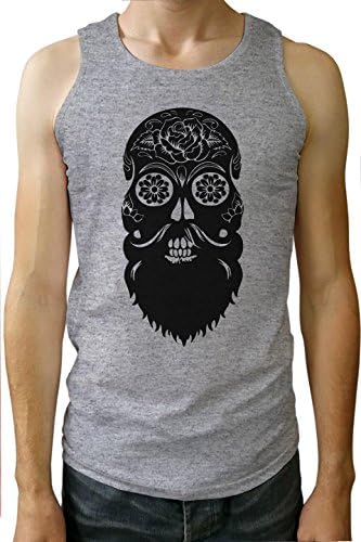 NOURY Mexican Floral Skull Bearded - Vinyl Print Vest - Tank Top