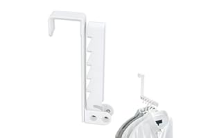 LETUXAAMZ Percha Puerta Plegable, Gancho Plegable Sin Taladrar mit Puerta Con 5 Ranuras, Antideslizante Colgar para Gancho Colgante, Ropa, Toallas, Abrigos, Perchas Guardarropa, Ventilador Ropa