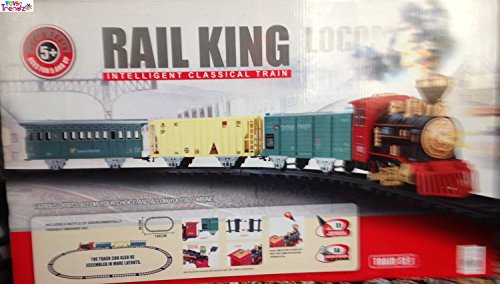 Rail King Intelligent Classical Train Track Set With Light ,Smoke & Train Sound Huge Size Gift For Kids/Children