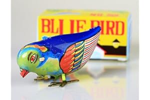 PYXEL STUDIO TT74 WIND UP BLUE BIRD Tin Toy Pecking Song Retro Style NEW