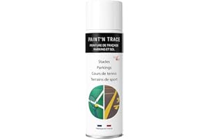 TECH N'FAST PAINT'N TRACE : Peinture de traçage de lignes de parkings, terrains de sport et marquage de sécurité - bombe de peinture aérosol blanc 500ml (blanc)