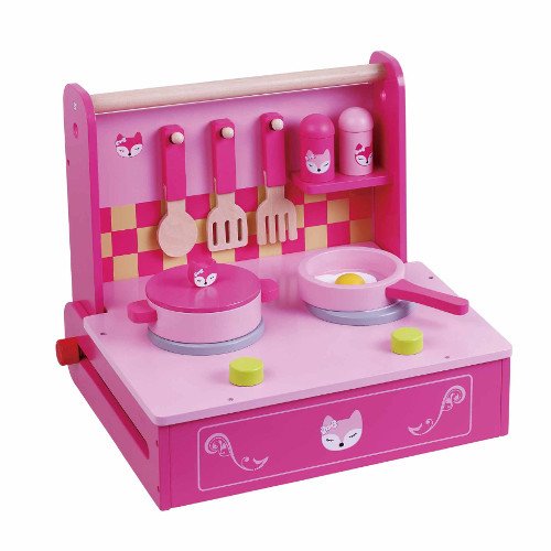 Preisvergleich Produktbild Jumini Hölzerne Miniküche rosa 10-teilig