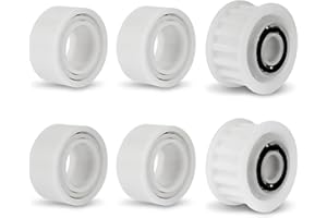 POKIN Guide Wheels 4 Pack with 2 Pack Pulley Gears Replacement Parts 3884997-R6 Compatible with Maytronics Dolphin,Nautilus CC Plus Fits M200/M400/M500 &Dx3/Dx4/Dx6 Premier Pool Cleaner Accessories
