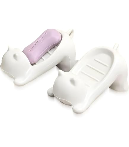 Porte-savon Chat Mignon Lot De 2 - Égouttoir à Savon Pour Salle De Bain Et Cuisine - 5