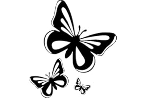 Set 3x autocollant sticker macbook laptop voiture moto papillon noir enfant